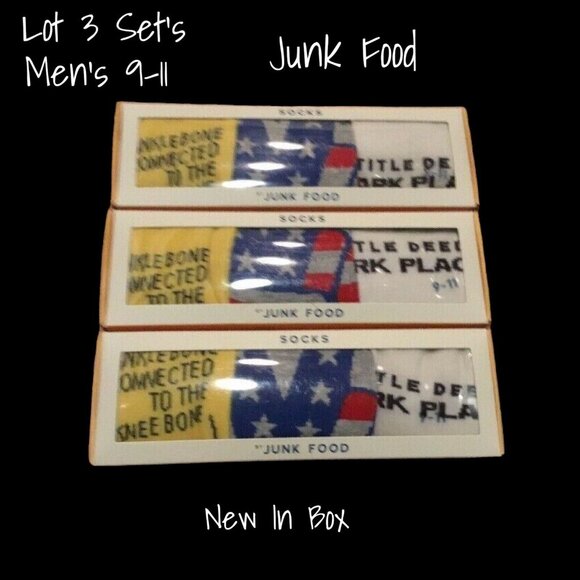 Hasbro Board Game  Adult Men Socks by Junk Food Set Monopoly Operation X 9 New - Picture 1 of 3
